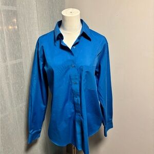 Foxcroft Sky Blue Embroidered Shirt